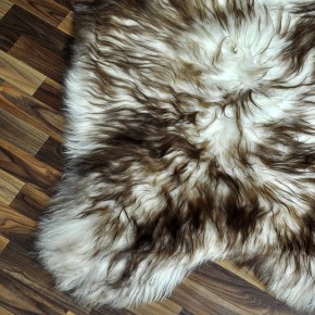 XXXL ÖKO Island Schaffell weiß braun geflammt 130x80 Teppich #8846