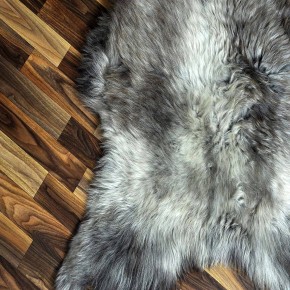 XXXL ÖKO Schaffell Lammfell braun grau 130x80 Sheepskin #8874
