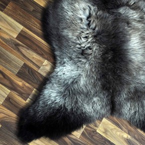 XL ÖKO Schaffell Lammfell braun grau 115x75 Sheepskin #8875
