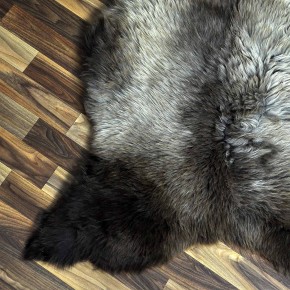 XL ÖKO Schaffell Lammfell braun grau 115x80 Sheepskin #8877