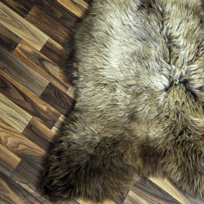 XXL ÖKO Schaffell Lammfell braun grau 125x80 Sheepskin #8892