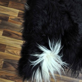 XXXL ÖKO Island Schaffell schwarzbraun weiß 130x80 Lammfell #8900