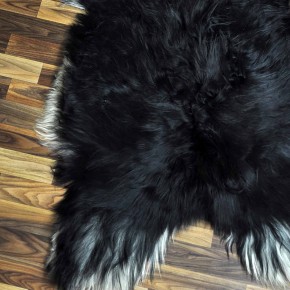 XXXL ÖKO Island Schaffell schwarzbraun weiß 135x80 Lammfell #8908