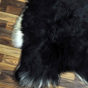 XXXL ÖKO Island Schaffell schwarzbraun weiß 130x80 Lammfell #8909