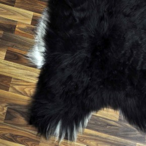 XL ÖKO Island Schaffell schwarzbraun weiß 115x75 Lammfell #8910