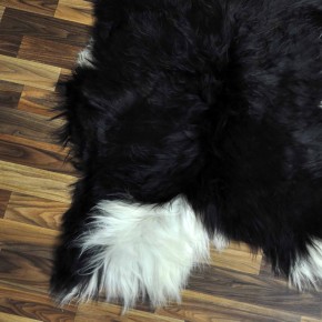 XXXL ÖKO Island Schaffell schwarzbraun weiß 130x80 Lammfell #8911