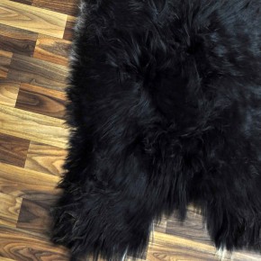 XXL ÖKO Island Schaffell schwarzbraun weiß 125x75 Lammfell #8917