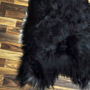 XXL ÖKO Island Schaffell schwarzbraun weiß 125x70 Lammfell #8918