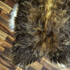 XXL ÖKO Island Schaffell Lammfell rost braun weiß 125x75 Krampus #8942