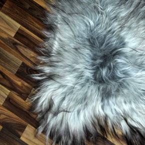 XL ÖKO Island Schaffell grau schwarzbraun 110x60 #9028