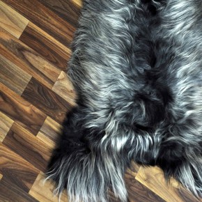 ÖKO Island Schaffell schwarzbraun grau 105x60 #9029