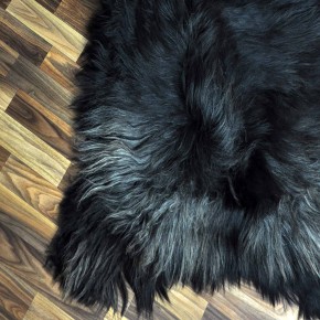 XXXL ÖKO Island Schaffell schwarzbraun grau 130x85 groß Teppich#9080