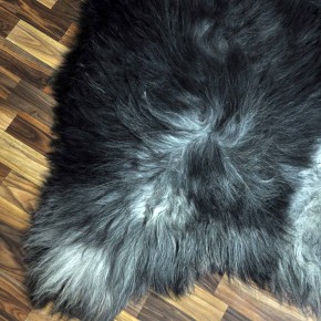 XXXL ÖKO Island Schaffell schwarzbraun grau 130x90 groß Wikinger #9081