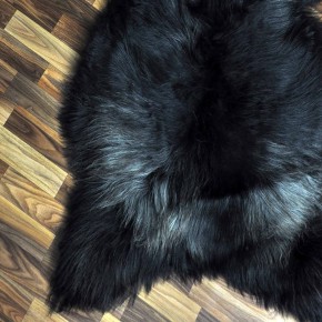XXXL ÖKO Island Schaffell schwarzbraun grau 135x85 groß Wikinger #9089