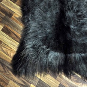 XXL ÖKO Island Schaffell schwarzbraun grau 125x90 Stuhl Auflage #9090