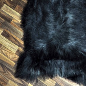XXXL ÖKO Island Schaffell schwarzbraun grau 130x80 groß Wikinger #9093