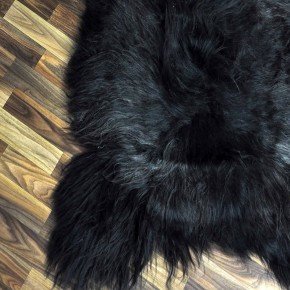 XXXL ÖKO Island Schaffell schwarzbraun grau 130x85 groß Wikinger #9094