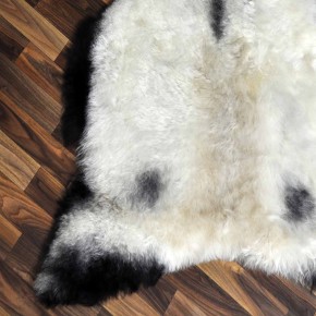 XXL ÖKO Lammfell Schaffell Fell beige schwarzbraun 120x90 geschoren #9179