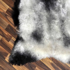 XL ÖKO Lammfell Schaffell Fell beige schwarzbraun 115x90 geschoren #9181