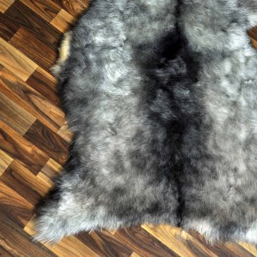 XXL ÖKO Lammfell Schaffell Fell grau schwarzbraun 125x80 geschoren #9183