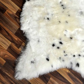 XXL ÖKO Lammfell Schaffell Fell beige schwarzbraun 120x90 geschoren #9186