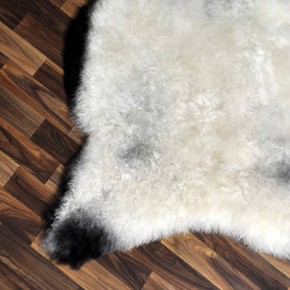 XXL ÖKO Lammfell Schaffell Fell beige schwarzbraun 125x90 geschoren #9197