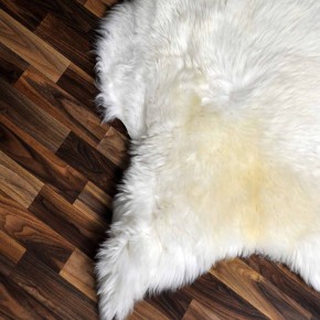 XXL ÖKO echtes Schaffell Lammfell weiß 125x80 Geschenk #9303