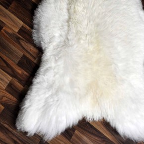 XXXL ÖKO echtes Schaffell Lammfell weiß 135x80 riesig Camping #9308