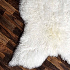 XXXL ÖKO echtes Schaffell Lammfell weiß 130x75 riesig Camping #9325
