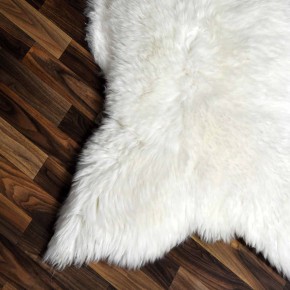 XXXL ÖKO echtes Schaffell Lammfell weiß 130x80 riesig Camping #9333