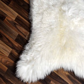 XXXL ÖKO echtes Schaffell Lammfell weiß 130x80 riesig Camping #9347