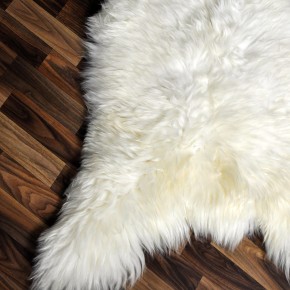 XXXL ÖKO echtes Schaffell Lammfell weiß 130x85 riesig Camping #9354