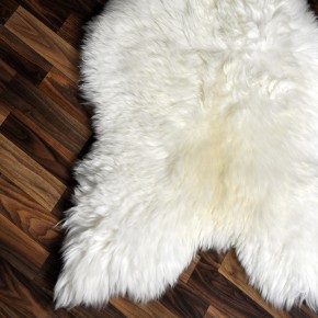 XXL ÖKO echtes Schaffell Lammfell weiß 120x75 Teppich Pelz #9358