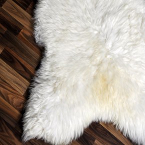 XXXL ÖKO echtes Schaffell Lammfell weiß 130x85 riesig Camping #9360
