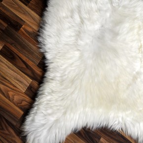 XXXL ÖKO echtes Schaffell Lammfell weiß braun 130x80 riesig #9361