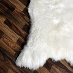 XXXL ÖKO echtes Schaffell Lammfell weiß 130x80 riesig Camping #9367