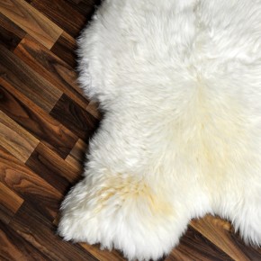 XXL ÖKO echtes Schaffell Lammfell weiß 125x75 Teppich Pelz #9374