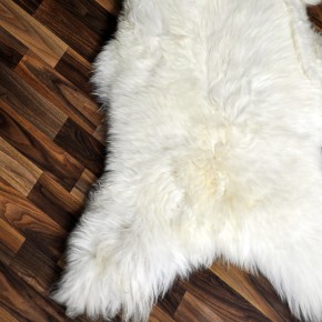 XXL ÖKO echtes Schaffell Lammfell weiß 125x80 Teppich Pelz #9377