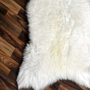 XXL ÖKO echtes Schaffell Lammfell weiß 125x70 Teppich Pelz #9378