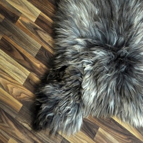 XXL ÖKO Schaffell Lammfell braun grau 125x80 Couch Auflage #9448
