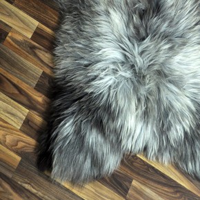 XXL ÖKO Schaffell Lammfell braun grau 120x80 Couch Auflage #9449