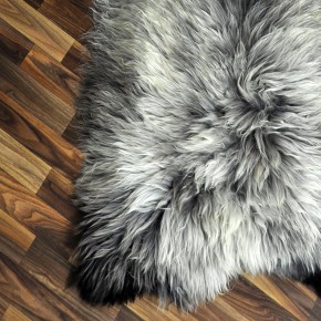 XXL ÖKO Schaffell Lammfell braun grau 125x75 Couch Auflage #9467