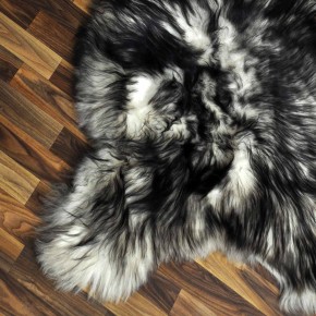 XXL ÖKO Island Schaffell weiß schwarz geflammt 125x90 #9544