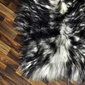 XXXL ÖKO Island Schaffell weiß schwarz geflammt 130x70 #9547