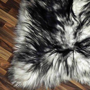 XXXL ÖKO Island Schaffell weiß schwarz geflammt 135x85 #9556