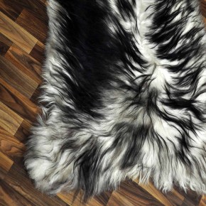 XXXL ÖKO Island Schaffell weiß schwarz geflammt 130x80 #9557