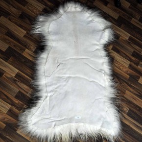 XXXL ÖKO Island Schaffell weiß braun geflammt 130x75 #9583