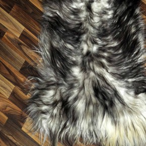 XXXL ÖKO Island Schaffell weiß braun geflammt 130x75 #9583