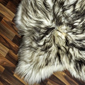 XXXL ÖKO Island Schaffell weiß braun geflammt 130x85 #9585