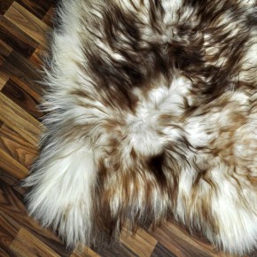 XXXL ÖKO Island Schaffell weiß braun geflammt 130x85 Mufflon #9595